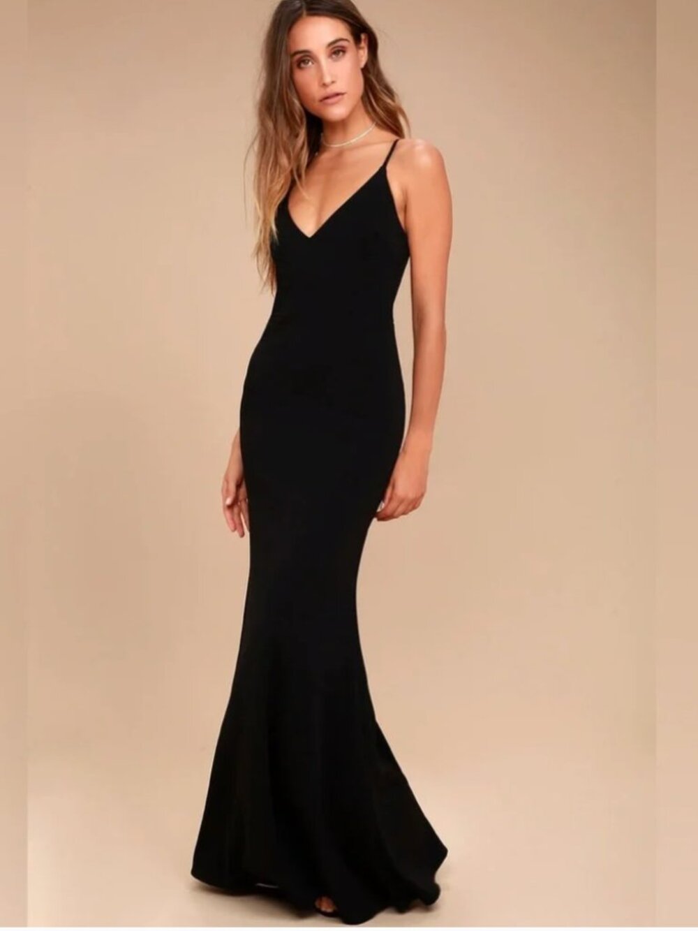 NWT Lulu’s S Infinite Glory Black Maxi Dress Small